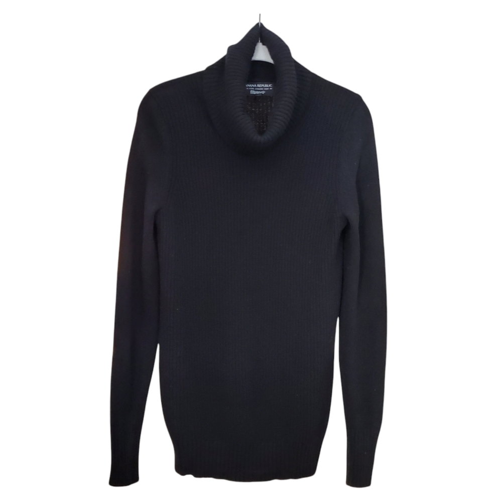Banana Republic Filpucci Wool Cashmere Women's Black Knit Turtleneck Swe…